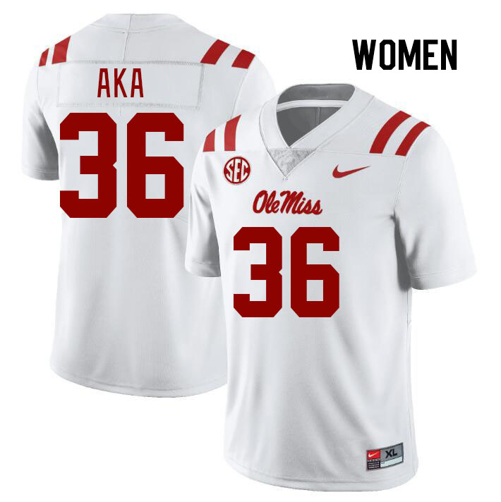 Women #36 Joshua Aka Ole Miss Rebels College Football Jerseys Stitched Sale-White - Click Image to Close